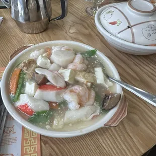 Assorted seafood hot pot. Delicious