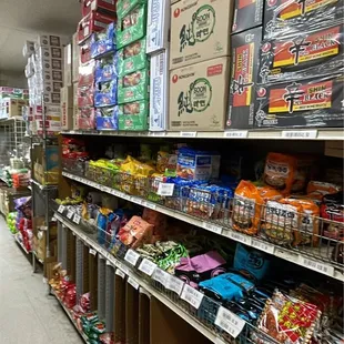 shelves of food and snacks