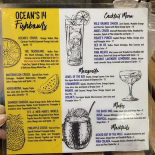 Drink menu