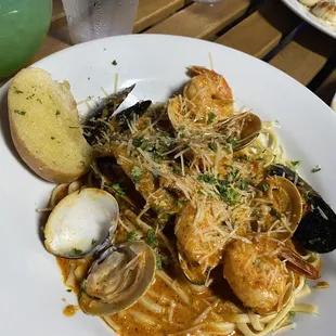 Seafood Cajun Pasta (tasty but salty)