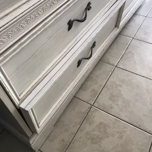 A joke of a dresser that wouldn't close( great finger holder for our 3 year old)