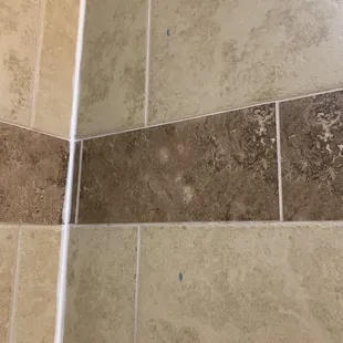 After they supposedly full service 'cleaned' our room:  Previous occupants shampoo/soap on the shower wall.