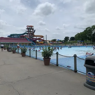 Wave pool and slides