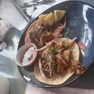 Pork belly tacos