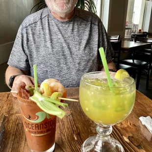 Spicy Bloody Mary and mango jalapeño margarita