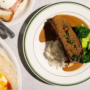 Housemade Meatloaf with Marsala Gravy, Mashed Potatoes &amp; Vegetables