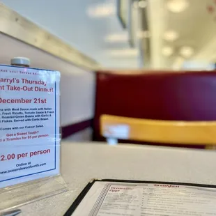 Special dinner to go