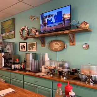 a flat screen tv on the wall