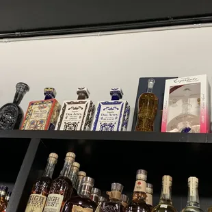 shelves of liquor