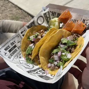 2 beef 1 chicken taco