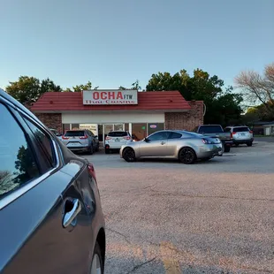 Front of restaurant.  Currently encouraged to wait in car for food. Very clean. Doesn&apos;t look busy. Best for take out atm.