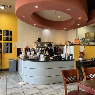 the interior of the restaurant