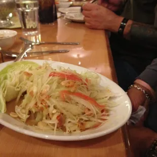 Papaya mango salad sweet and citrusy