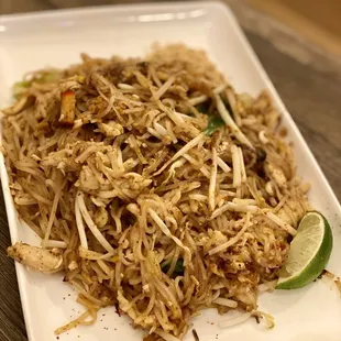 Chicken Pad Thai with lvl 5 spicy