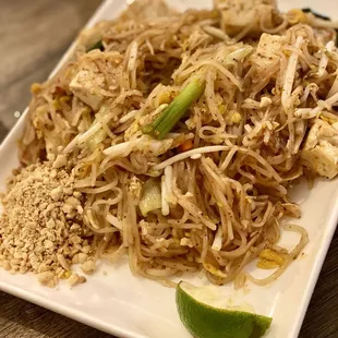 Pad Thai with soft tofu with lvl 5 spicy