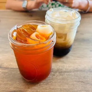 Lychee Thai Tea and Thai Iced Coffee