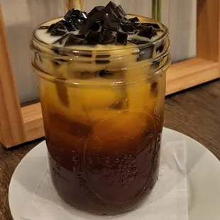 Herbal jelly Thai tea substitute almond milk