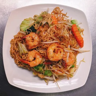 Spicy Chow Mein Shrimp