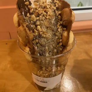 Cookies and cream bubble cone