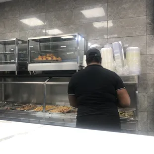 a man preparing food