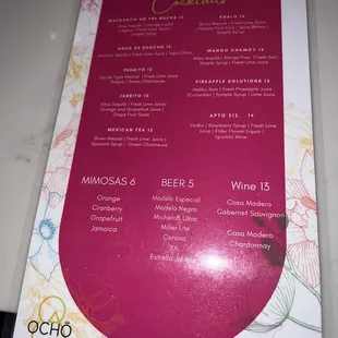 the menu