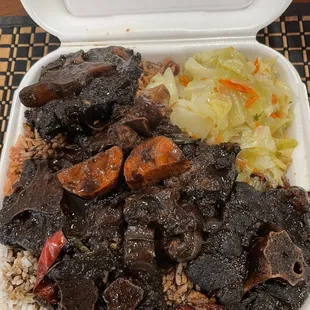 Close up of oxtail plate. Enough for 2 servings