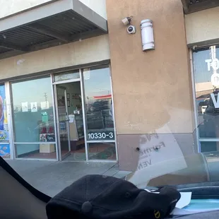 view from inside car