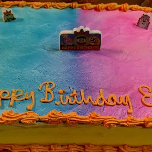 Tres leches yo gabba gabba half sheet