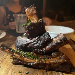 Wood fire beef ribs