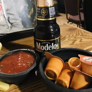 Beer  Nachos and Salsa