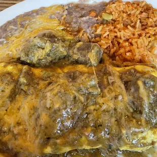 Chili verde omelette