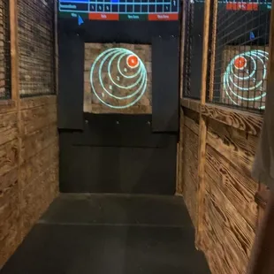 One of the axe throwing games!