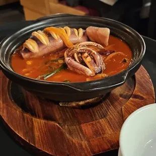 Whole Squid Jangpong before being cut by server