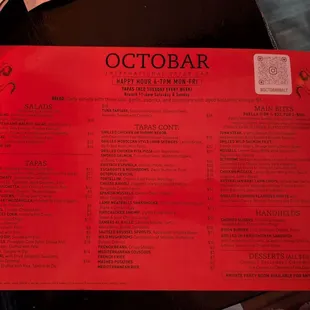 menu