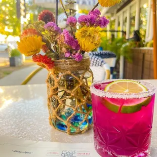 Prickly pear margarita.