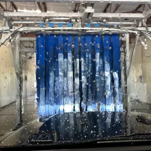 Inside the car wash