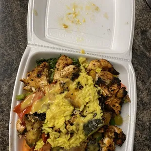 the inside of a styrofoam container