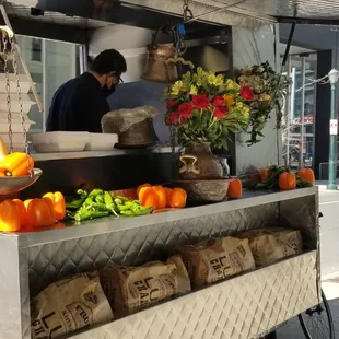 Gus is grilling to some Classic Greek music today...  the atmosphere is awsome!