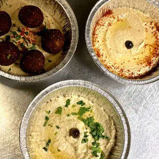 Hummus, Babaganoush, Falafel