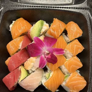 Alaskan roll and Rainbow roll.