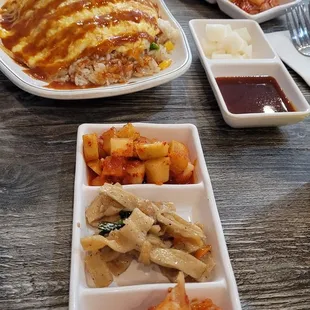 Ban chan and Kim chee rice.