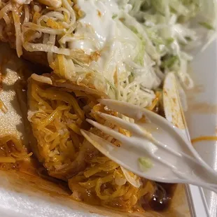 5. Two Enchiladas Combo Plate Cheese not melted at all and cold this is not a enchilada