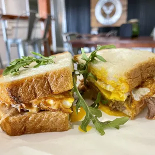 Pork and egg sandwich