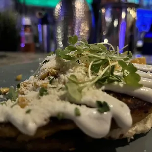 a close up of a food item