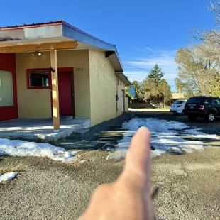 What you see from the street at 1314 Apache. Walk where my finger points!