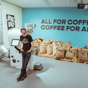 Tom in the roastery