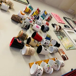 a collection of coffee cups