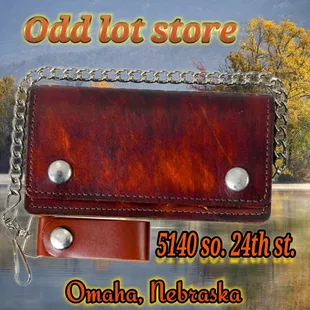 Men's Leather Wallets w Chain.