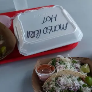 a table with food and drinks