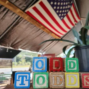 an odd toddlers building blocks